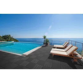 sam möbel gmbh Terrassenfliesen WPC Anthrazit 100 x 100 cm 11 St.