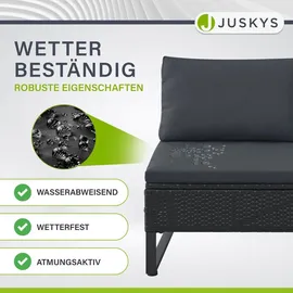 Juskys Polyrattan Lounge Santorini - Schwarz