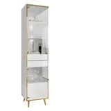 lookway Vitrine AURORA 45 x 40 x 194 cm Weiß