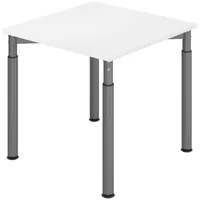 Bümö Schreibtisch Weiß, Graphit, Nachbildung, Quadratisch, 80x74x80 cm, FSC