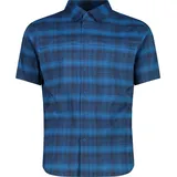 CMP Kurzarmhemd kariert Blau 2XL