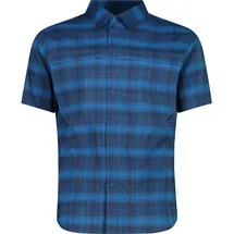 CMP Kurzarmhemd kariert Blau 2XL