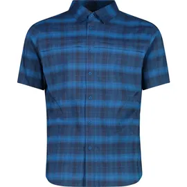 CMP Kurzarmhemd kariert Blau 2XL