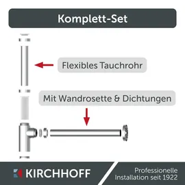 Kirchhoff Design Siphon für Waschbecken mit Reinigungsöffnung Chrom
