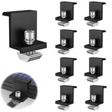8 Stück Solarmodul Klemmen, 30mm Aluminium PV Modul Endklemmen, Z-Halter Befestigung Solarmodulhalter für Solar Panel, Solarbefestigungen für Dächer Wände Boote Wohnmobile (Schwarz)