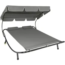Tectake Livorno Sonnenliege 215 x 183 x 150 cm Schwarz