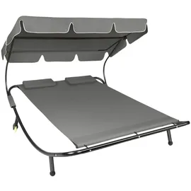 Tectake Livorno Sonnenliege 215 x 183 x 150 cm Schwarz