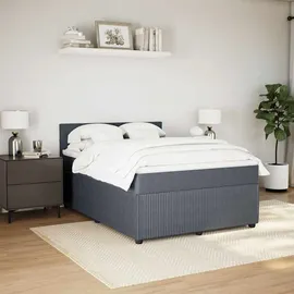 vidaXL Boxspringbett 140 x 200 cm Dunkelgrau
