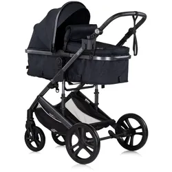Chipolino Kinderwagen 3 in 1 Amore Babyschale Adapter Wickeltasche Fußabdeckung schwarz gemustert