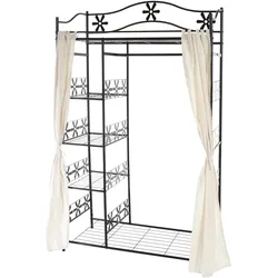 Metall-Garderobe Genf, Garderobenst√§nder Kleiderschrank Metallregal 172x100x43cm ~ mit Vorhang