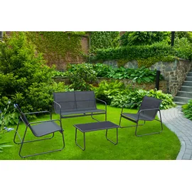 ACAMP Rhodos Loungeset 4-teilig grau/schwarz