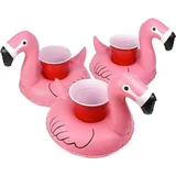 Flamingo-vrije opblaasbare drankhüfters - Drei schwimmende Becherhalter - Getränke immer zur Hand - Drei extra stabile Schwimmboote - 3 Stück - ...