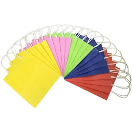 Folia 22409 - Papiertüten aus Kraftpapier, Geschenktüten, 20 Stück, 24 x 12 x 31 cm, farbig sortiert - zum Basteln, Verzieren und Verschenken