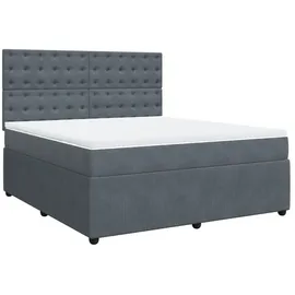 vidaXL Boxspringbett 180 x 200 cm Dunkelgrau