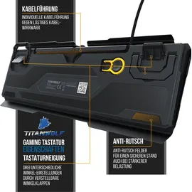Titanwolf Tastatur-, Maus- und Mauspad Spar Set, Mechanisches Keyboard, Mouse & Mousepad Gaming Bundle