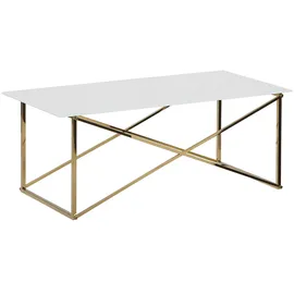 Beliani Couchtisch Weiß mit Gold 50 cm