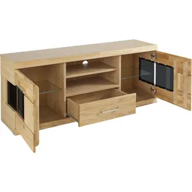 OTTO home Ribe Lowboard 140 cm Braun Holzwerkstoff/Glas
