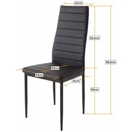 Albatros Esszimmerstühle MILANO 6er Set, Grau - Polsterstuhl mit Kunstleder-Bezug, Modernes Stilvolles Design am Esstisch - Küchenstuhl oder Stuhl Esszimmer mit hoher Belastbarkeit bis 110kg