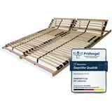 7 Zonen Lattenrost 160x200 mit verstellbarem Kopfteil - Ergonomischer Lattenrost 7 Zonen, 28 Latten, 2 x Lattenrost 80x200, Traglast ca. 150Kg, anti