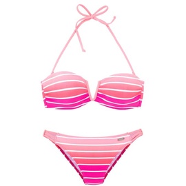 VENICE BEACH Bandeau-Bikini Damen pink-gestreift, Gr.36 Cup A/B,