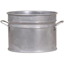 Zink-Übertopf mit Griffen Ø 12 cm x 11 cm Silber