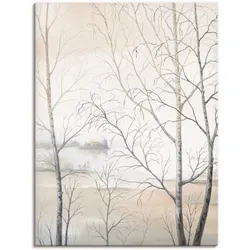 Wandbild ARTLAND "Seeufer am Wald II", beige (farbe bild(er): naturfarben), B:60cm H:80cm T:1,8cm, Canvas, Leinwand, Bilder, als Leinwandbild, Poster, Wandaufkleber in verschied. Größen