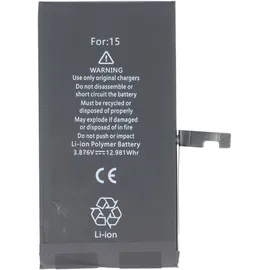 AccuCell Akku passend für Apple iPhone 15, Li-Polymer, 3,87V, 3349mAh, 12,98Wh, ohne Werkzeug