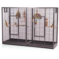 Montana Cages | Premium Vogelvoliere New Melbourne II großer Vogelkäfig für Sittich, kleine Papageien, AVILON Pulverbeschichtet, Antik Edition, ca. 160 x 50 x 110 cm
