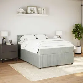vidaXL Boxspringbett 140 x 200 cm Hellgrau