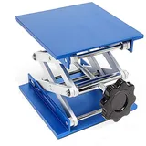 HeyWin Labor Hebebühne 100x100mm,Hergestellt aus Aluminiumoxid,auch verwendet als Lab Jack für das Anheben von Router,Laser,Schrank normalerweise(Blue)