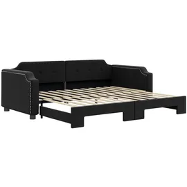 vidaXL Tagesbett Ausziehbar 90 x 200 cm schwarz