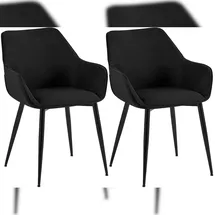CLP Esszimmerstuhl Luena Stoff schwarz 2er Set