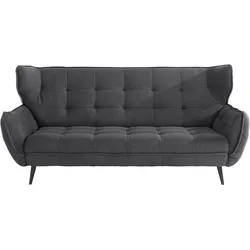 3-Sitzer LEONIQUE "Ariana", grau (charcoal), B:221cm, 90% Polyester 10% Polyamid, Sofas, Big-Sofa bzw. stylischer Hochlehner