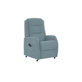 Hukla Fernsehsessel Max Mikrofaser 72 x 109 x 82 cm Blau elektrisch mit Rollen