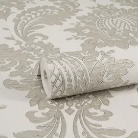 Sublime Vliestapete Damask 10 m x 52 cm Grau