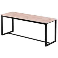 Spetebo Sitzbank Holzbank Braun/Schwarz 120 x 35 cm