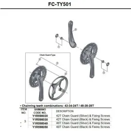 Shimano Fc-Ty501 Kettenschutzring, Black, 42 Zähne,