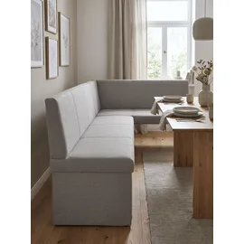 Hela Eckbank "TURIN", beige (schlamm, schlamm), B:200cm H:90cm T:61cm, Holz, Polyester, Stoff, Sitzbänke, Eckbank, Eckbank, Gestell aus Holz, gepolstert, in 2 Ausführungen, Webstoff