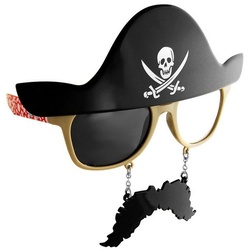Sun Staches Kostüm Partybrille Pirat, Lustige Brille mit Bart schwarz