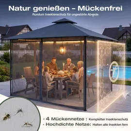 Sekey Pavillon 3 x 3 m inkl. 4 Seitenteile Grau