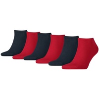 TOMMY HILFIGER Herren Socken, 6er Pack - Men's Sneaker, ECOM Schwarz/Rot 47-49
