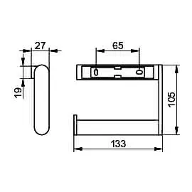 Keuco Plan Toilettenpapierhalter offene Form, rechts, silber-eloxiert