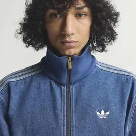 adidas Adicolor Denim Reißverschlusspullover Herren Blau M