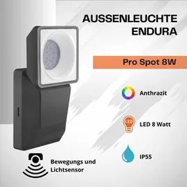 LEDVANCE Außenleuchte Kunststoff 18,7 cm inkl. Bewegungsmelder grau
