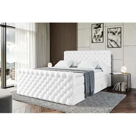 altdecor Boxspringbett, Weiß Hochglanz, Holzwerkstoff, Höhe ca. 20 cm, 140x200 cm, Schlafzimmer, Betten, Boxspringbetten