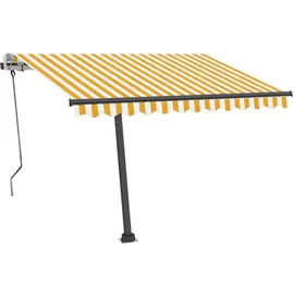 vidaXL LED Gelenkarmmarkise 350 x 250 cm gelb/weiß 3069723