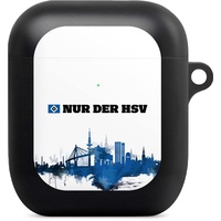 DeinDesign Hülle mit Karabiner kompatibel mit Apple AirPods Case schwarz Schutzhülle mit Schlüsselanhänger HSV Offizielles Lizenzprodukt Hamburger SV