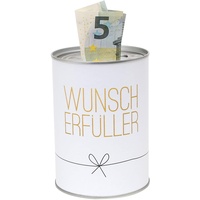 Dekohelden24 Metall-Spardose Konservendose-Design Motiv: Wünscherfüller 8,6 cm x H