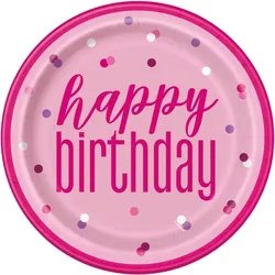 60. Geburtstag Partyset Einweggeschirr rosa pink 48 tlg. Partygeschirr Teller Becher Servietten
