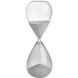 TFA Dostmann Sanduhr 18.6011.02.40, groß, Laufzeit 60 Minuten, aus Glas, Zeitmesser, grau-rosa